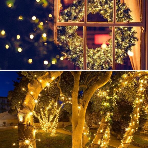 Solar String Lights 132Ft 400 LED Solar with Remote, 19 Modes Solar Warm White - Picture 7 of 7